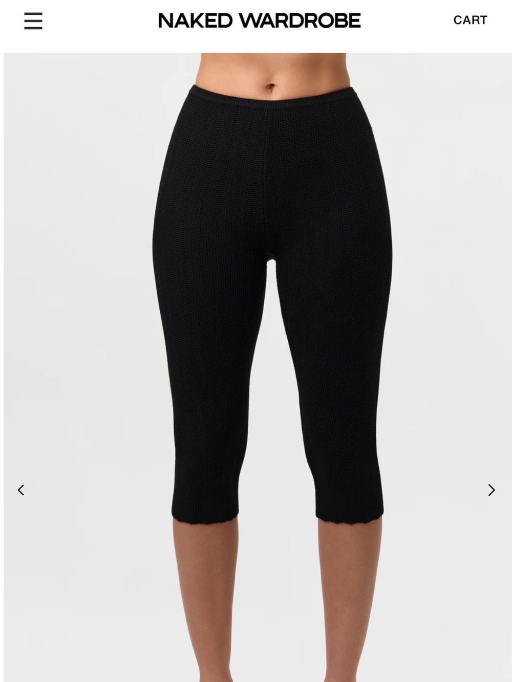 Naked Wardrobe Black Knit Capri Leggings